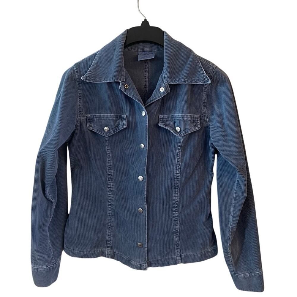 Vintage Nine Planet Blue Corduroy‎ Button-Down Shacket - Size Small